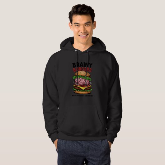 Brainy Burgers Adult Pullover パーカ (正面フル)
