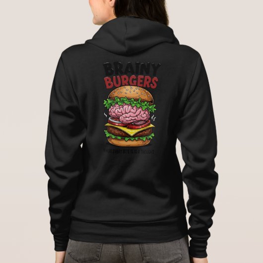 Brainy Burgers Adult Zip-Up パーカ (裏面)