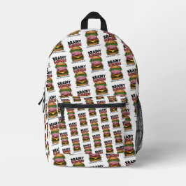 Brainy Burgers Backpack プリントバックパック