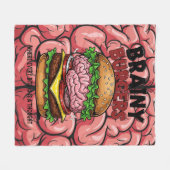 Brainy Burgers Fleece Blanket フリースブランケット (正面(横))