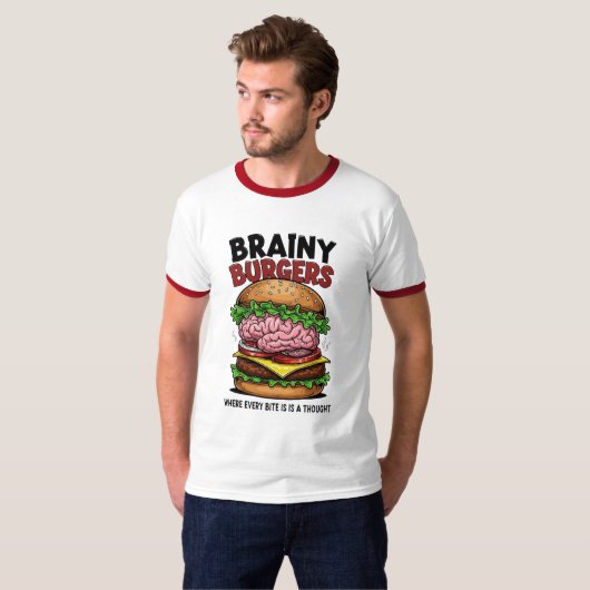 Brainy Burgers Ringer T-Shirt Tシャツ (正面フル)