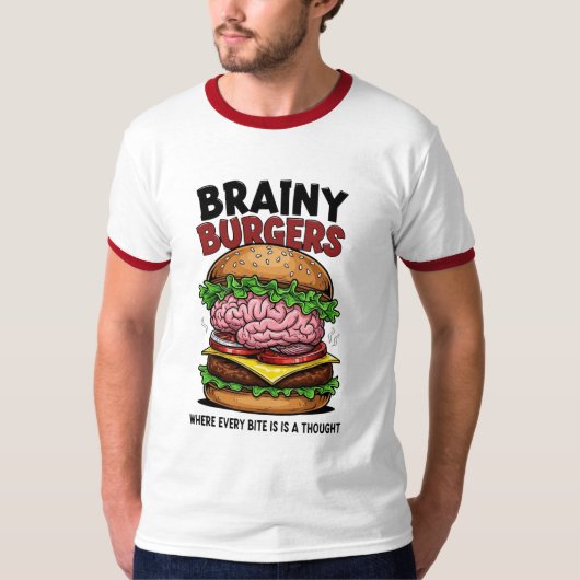 Brainy Burgers Ringer T-Shirt Tシャツ (正面)