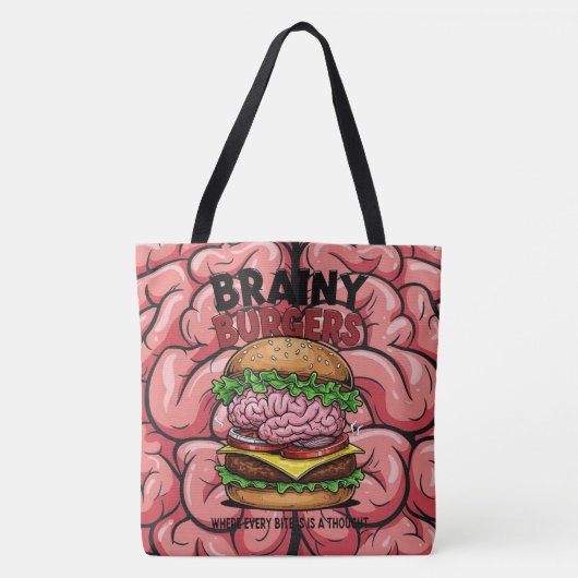 Brainy Burgers Tote Bag トートバッグ (正面)