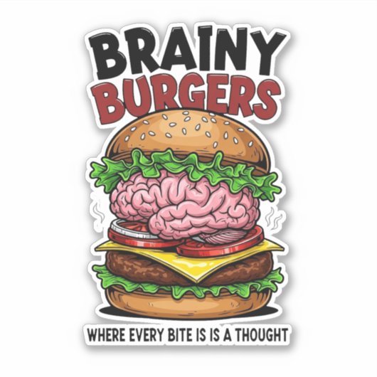 Brainy Burgers Vinyl Sticker シール (正面)