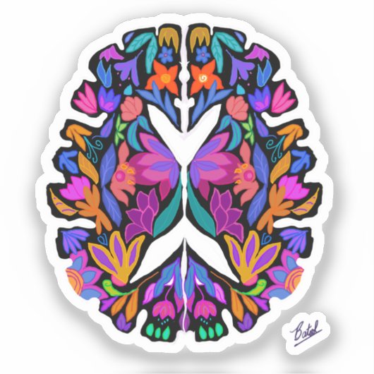 Brainy Custom-Cut Vinyl Sticker シール (正面)