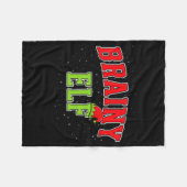 Brainy Elf Christmas Family Matching Group Xmas  フリースブランケット (正面(横))