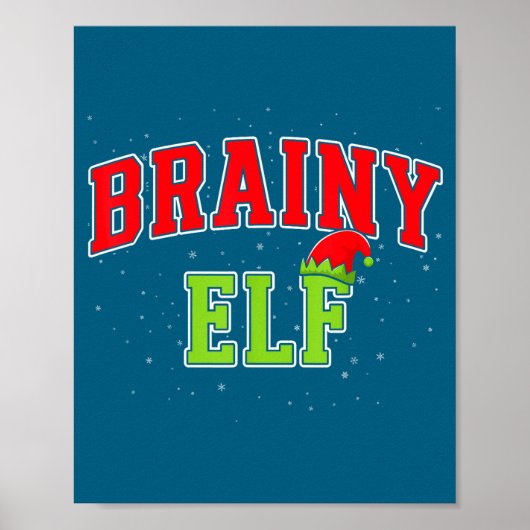 Brainy Elf Christmas Family Matching Group Xmas  ポスター (正面)