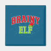 Brainy Elf Christmas Family Matching Group Xmas  マグネット (正面)