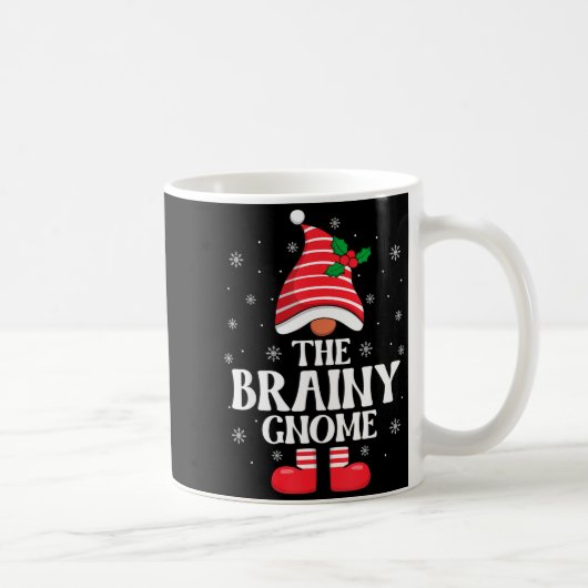 Brainy Gnome Christmas Family Matching Group Funny コーヒーマグカップ (右)