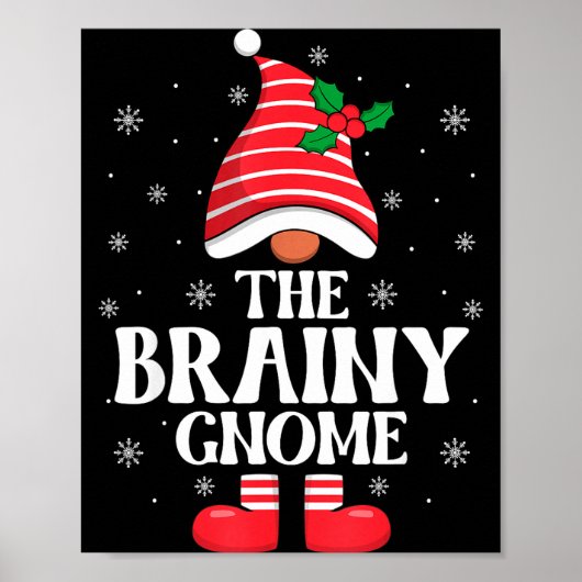 Brainy Gnome Christmas Family Matching Group Funny ポスター (正面)