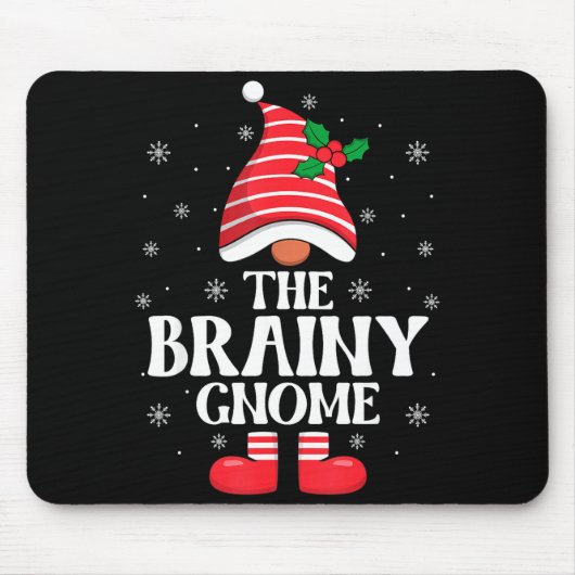 Brainy Gnome Christmas Family Matching Group Funny マウスパッド (正面)