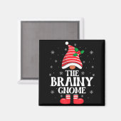 Brainy Gnome Christmas Family Matching Group Funny マグネット (正面/裏面)