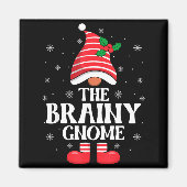 Brainy Gnome Christmas Family Matching Group Funny マグネット (正面)