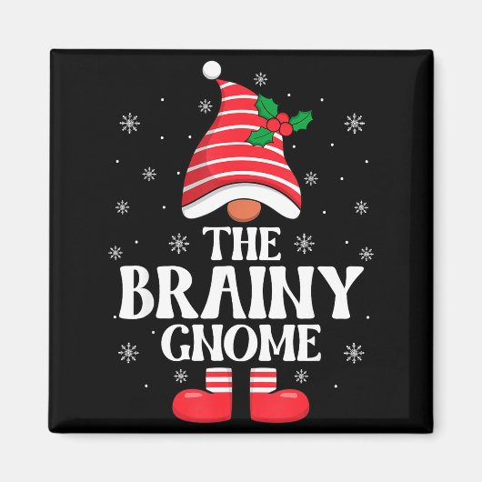 Brainy Gnome Christmas Family Matching Group Funny マグネット (正面)