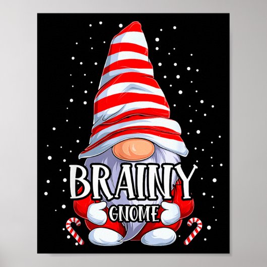 Brainy Gnome Christmas Pajamas Matching Family Gro ポスター (正面)
