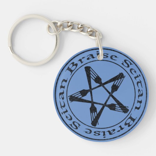 Braise Seitan Vegan Pentagram (dark version) キーホルダー (正面)