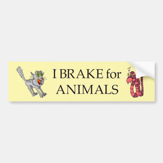 brake for animals バンパーステッカー (正面)