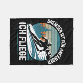 Brakes Is For Beginners I Fly Skier Skiing  フリースブランケット (正面(横))