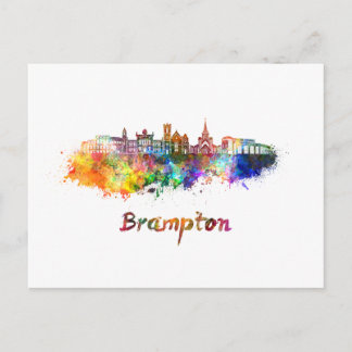 Brampton skyline in watercolor ポストカード