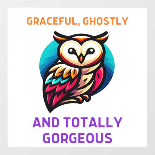 Bran Owl Nature’s Silent Beauty ウィンドウサイン (シート)