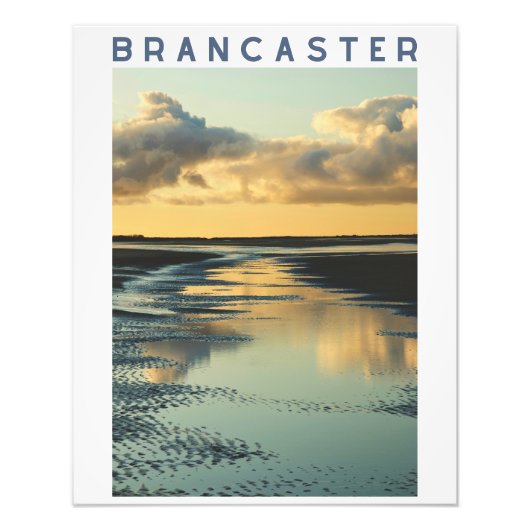 Brancaster Beach Reflections at Sunset, Norfolk フォトプリント (正面)