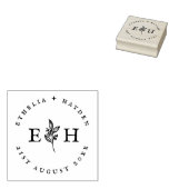 Branch 素朴 Outdoorの結婚日付とカップルの名前 ラバースタンプ (押印)