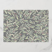 Branch and Berries on Black Christmas Photo 箔シーズンカード (裏面)