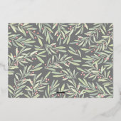 Branch and Berries on Black Christmas Photo Gold 箔シーズンカード (裏面)