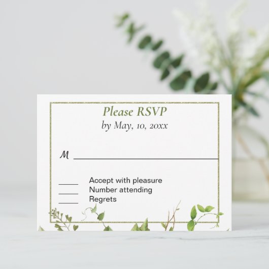 Branch Greeneryの素朴応答カード 出欠カード (スタンド正面)