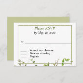 Branch Greeneryの素朴応答カード 出欠カード (正面/裏面)