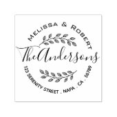 Branch Leaves Wreath Couple Address セルフインキングスタンプ (デザイン)