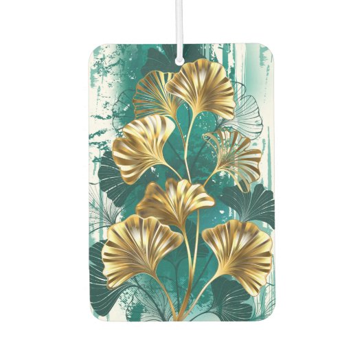 Branch with Golden Leaves Ginko Biloba カーエアーフレッシュナー (正面)