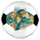 Branch with Golden Leaves Ginko Biloba サッカーボール (回転)