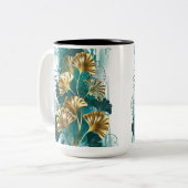 Branch with Golden Leaves Ginko Biloba ツートーンマグカップ (正面左)