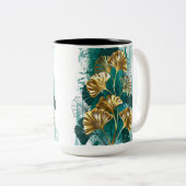 Branch with Golden Leaves Ginko Biloba ツートーンマグカップ (正面右)