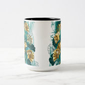 Branch with Golden Leaves Ginko Biloba ツートーンマグカップ (中央)