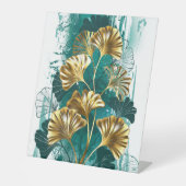 Branch with Golden Leaves Ginko Biloba 台座サイン (正面)