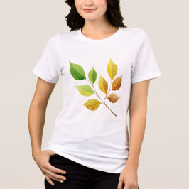 Branch with leaves トライブレンドTシャツ