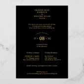 Branches Frame Luxury Golden Chic Photo Wedding 箔招待状 (裏面)