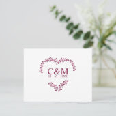 Branches Heart with Initials in Cramberry Color セーブザデート (スタンド正面)