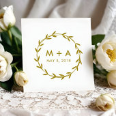 Branches Rustic Wedding Monogram Initials ラバースタンプ