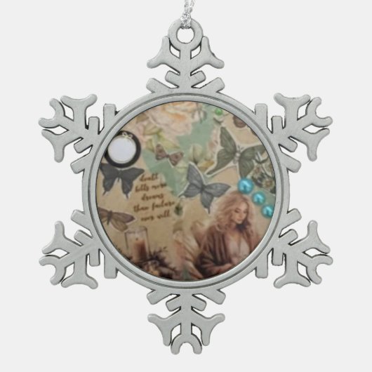 brand Deko スノーフレークピューターオーナメント (正面)