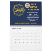 Brandable 2026 Islamic Hijri Calendar Customisable カレンダー (2月 2026)