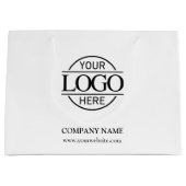 Branded Black and White Business Logo Promotional ラージペーパーバッグ (正面)