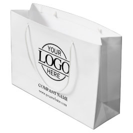 Branded Black and White Business Logo Promotional ラージペーパーバッグ