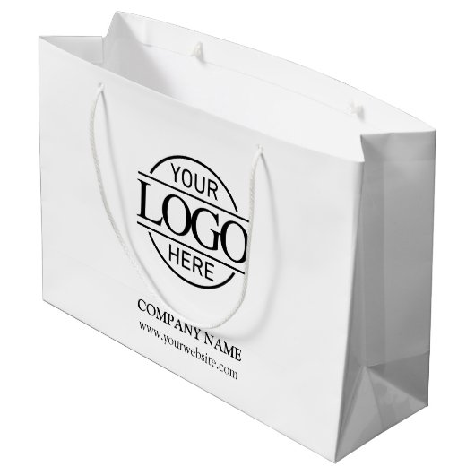 Branded Black and White Business Logo Promotional ラージペーパーバッグ (裏面アングル)