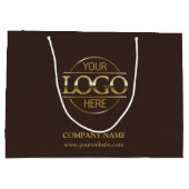 Branded Brown & Gold Business Logo Promotional ラージペーパーバッグ (裏面)