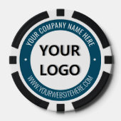 Branded Business Logo and Text Poker Chips Example ポーカーチップ (正面)