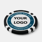 Branded Business Logo and Text Poker Chips Example ポーカーチップ (シングル)