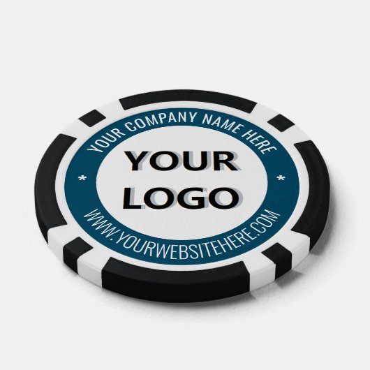 Branded Business Logo and Text Poker Chips Example ポーカーチップ (シングル)